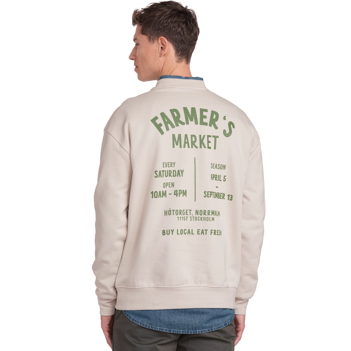 Jonas Nielsen Herren Sweatshirt mit Bio-Baumwolle beige