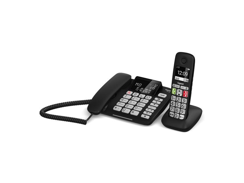 Gigaset Tischtelefon DL780 Plus Schwarz Die praktische Kombination aus Tischtelefon und Mobilteil für zu Hause