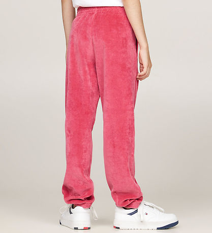 Tommy Hilfiger Velours Hosen - Skript - Erbe Pink