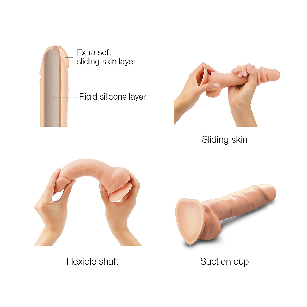 STRAP-ON-ME<br>Dildo deslizante de pele realista tamanho L