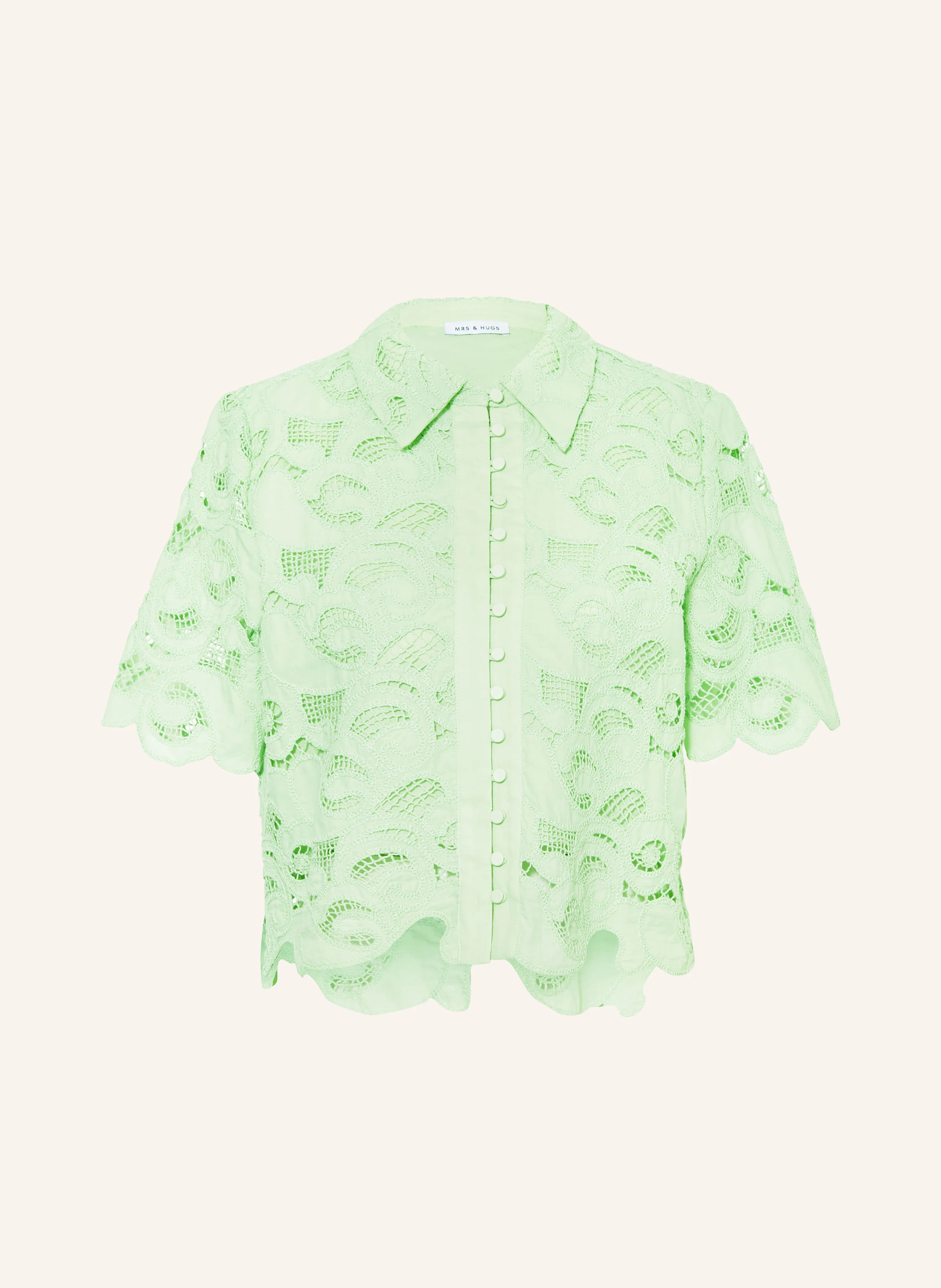 MRS & HUGS Cropped-Bluse mit Spitze