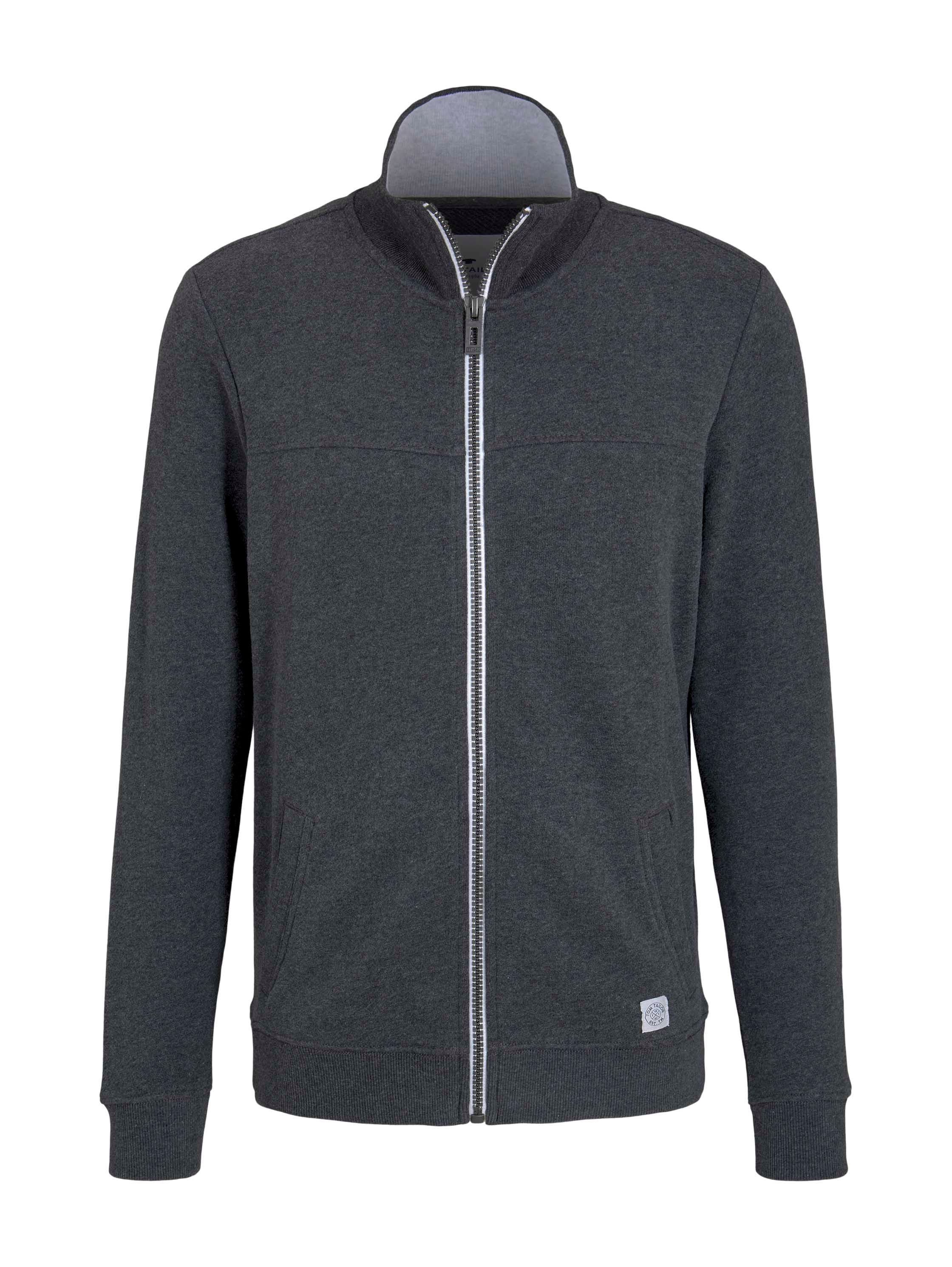 TOM TAILOR Sweatjacke mit halswärmendem Stehkragen