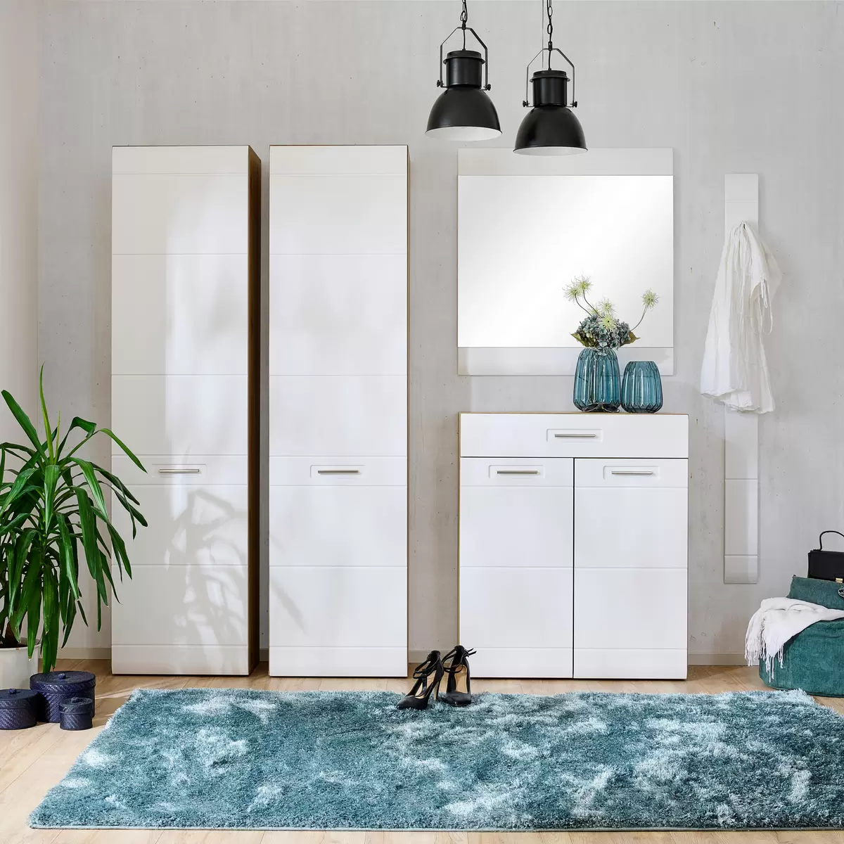 Garderobenspiegel Auris weiss