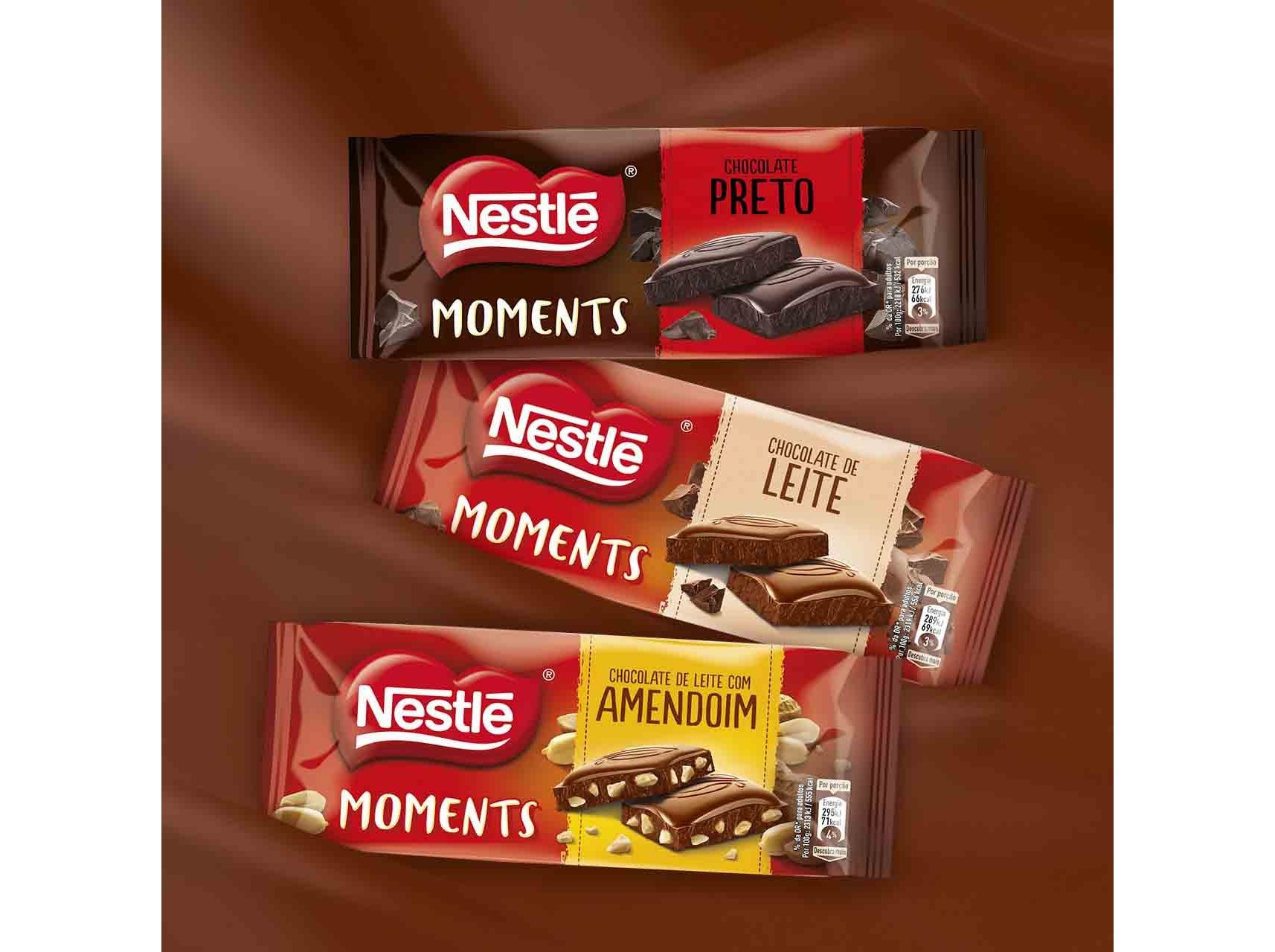 TABLETE NESTLÉ MOMENTS CHOC DE LEITE C/AMENDOIM 90 G