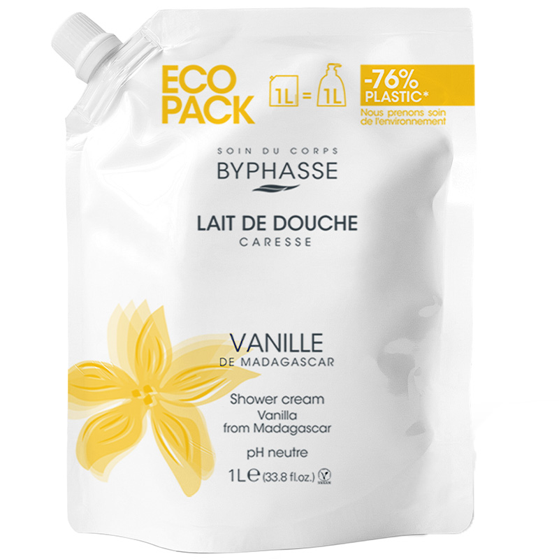 Recharges gels douche - Vanille de Madagascar - Caresse - 2 x 1 L
