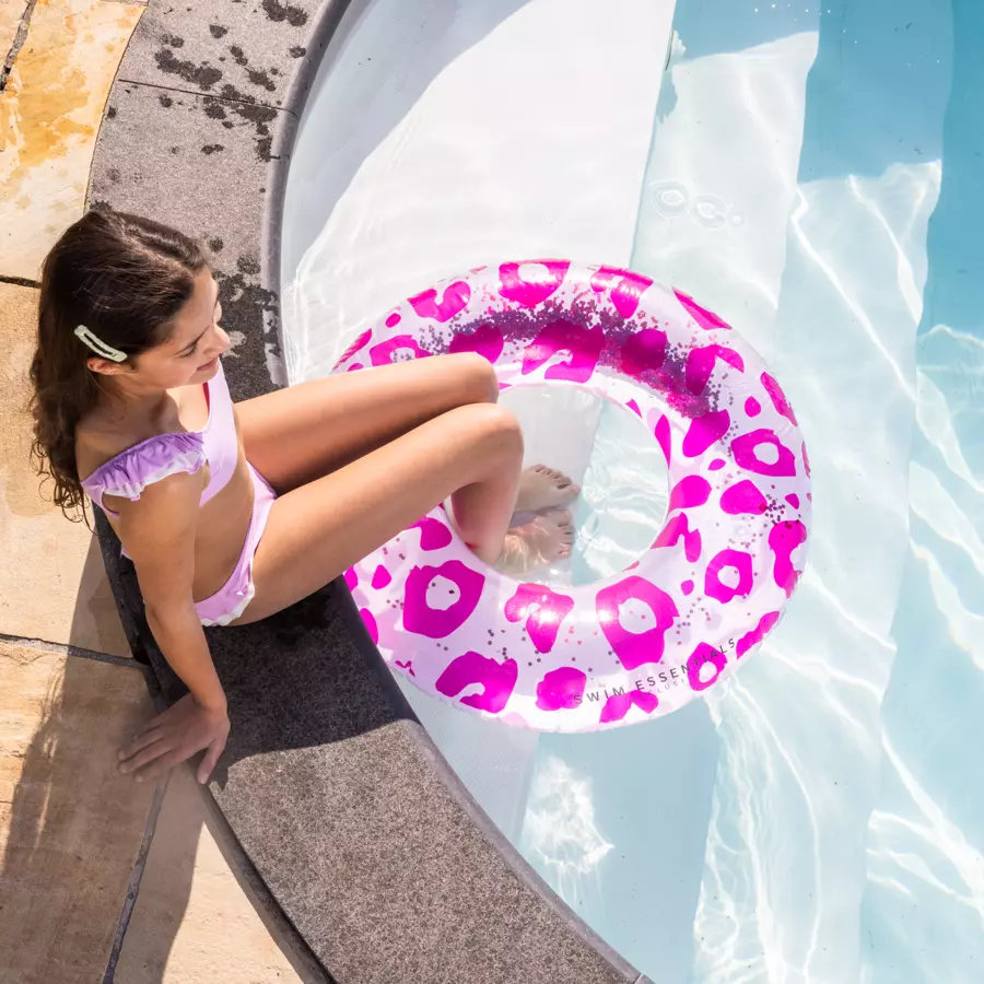 Swim Essentials Schwimmring Neon Leopard 90 cm