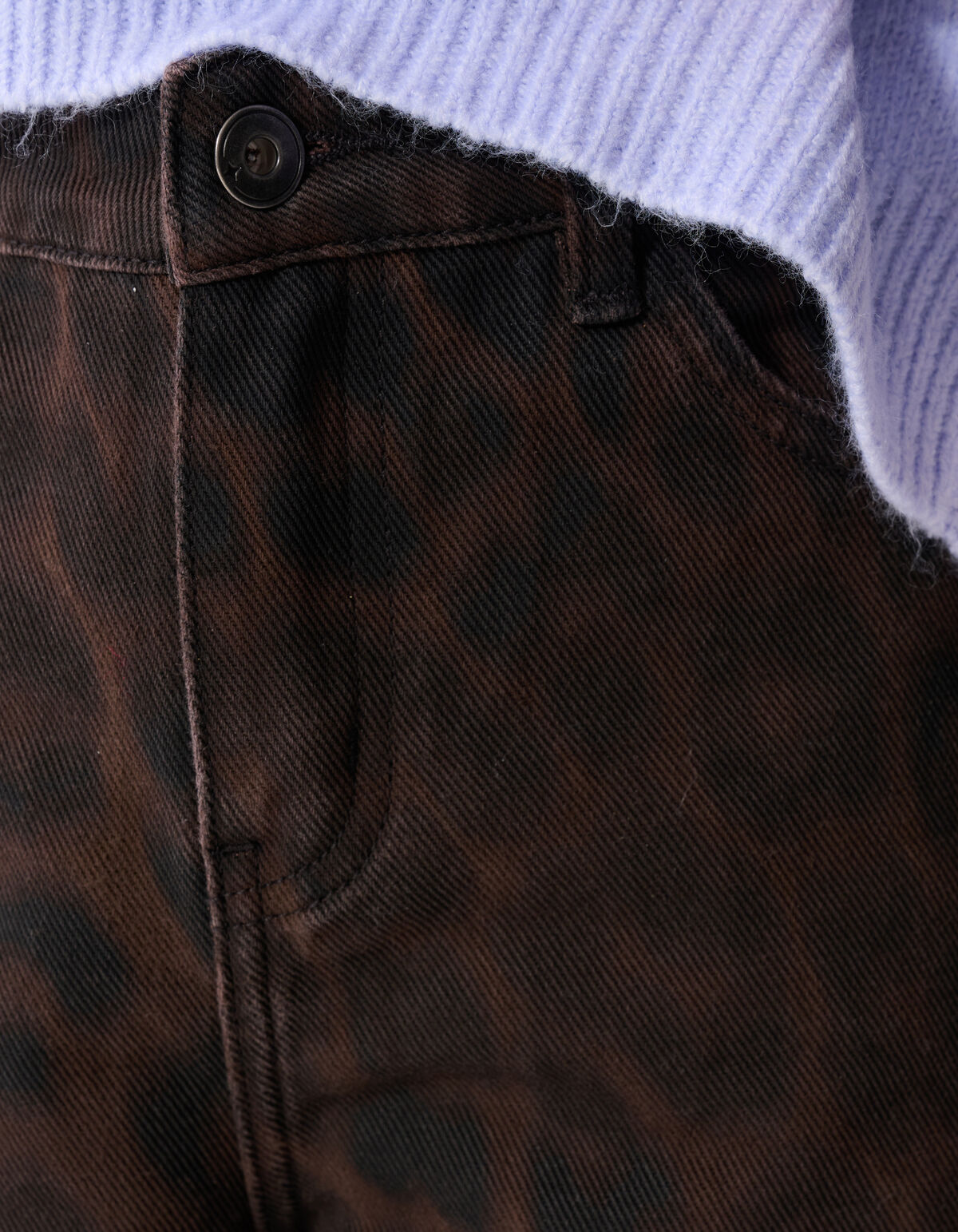 Cargo Leopard Print Jeans Bruin