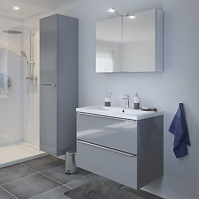 Meuble sous vasque à suspendre GoodHome Imandra gris 80 cm
