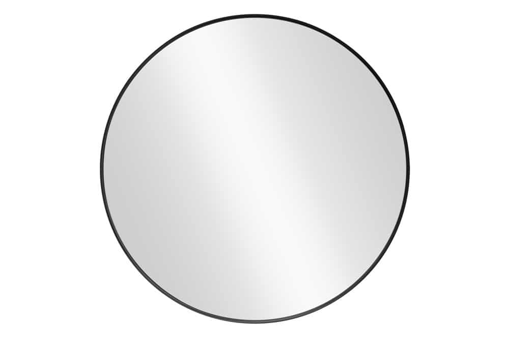 Runder Wandspiegel PORTRAIT 75cm schwarz mit Metallrahmen