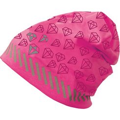 Bonnet jersey pour enfants ReflActions 'Diamant', rose