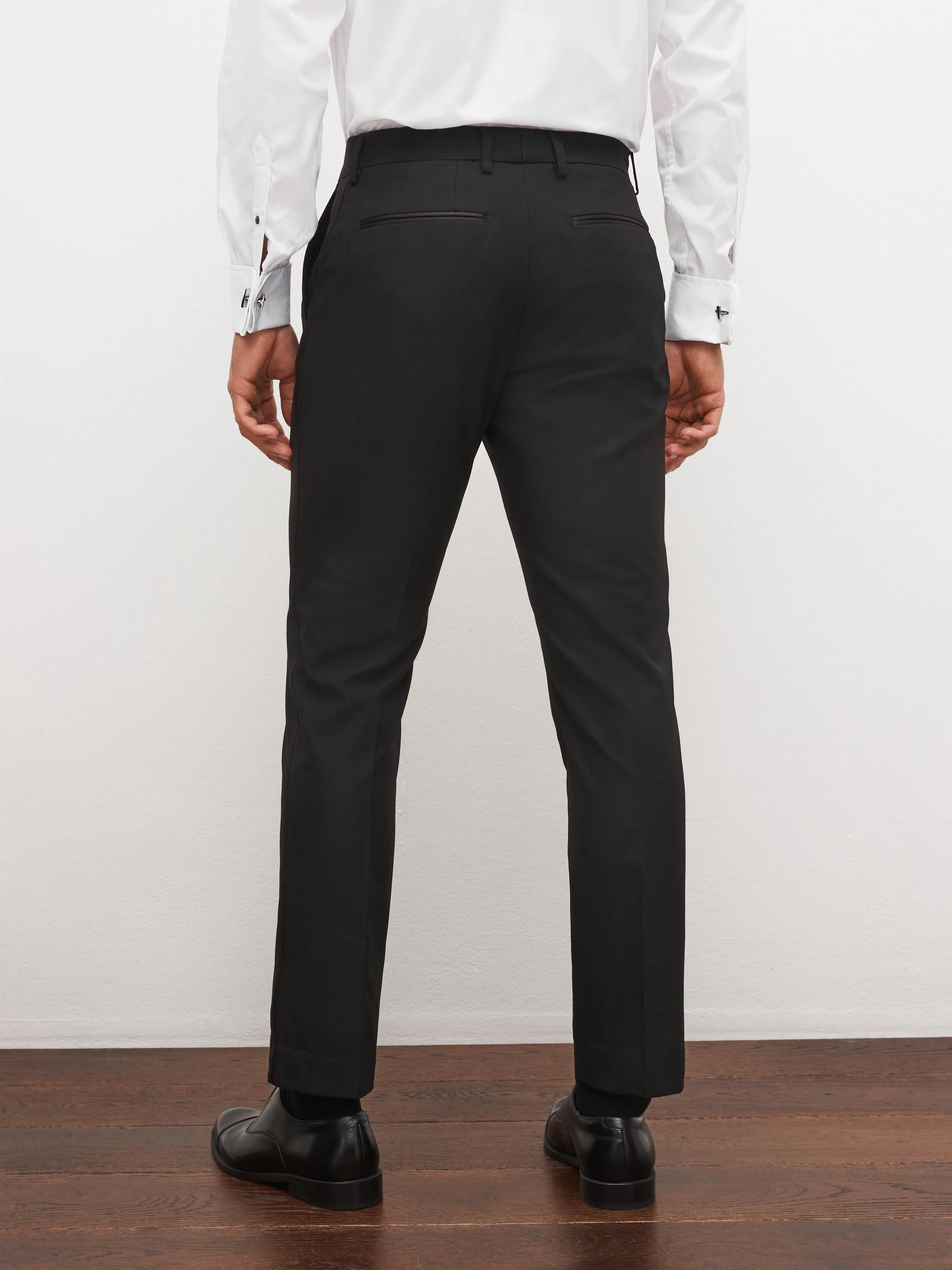 Zwarte tape met details - Slim Fit - Pantalon in smokingstijl