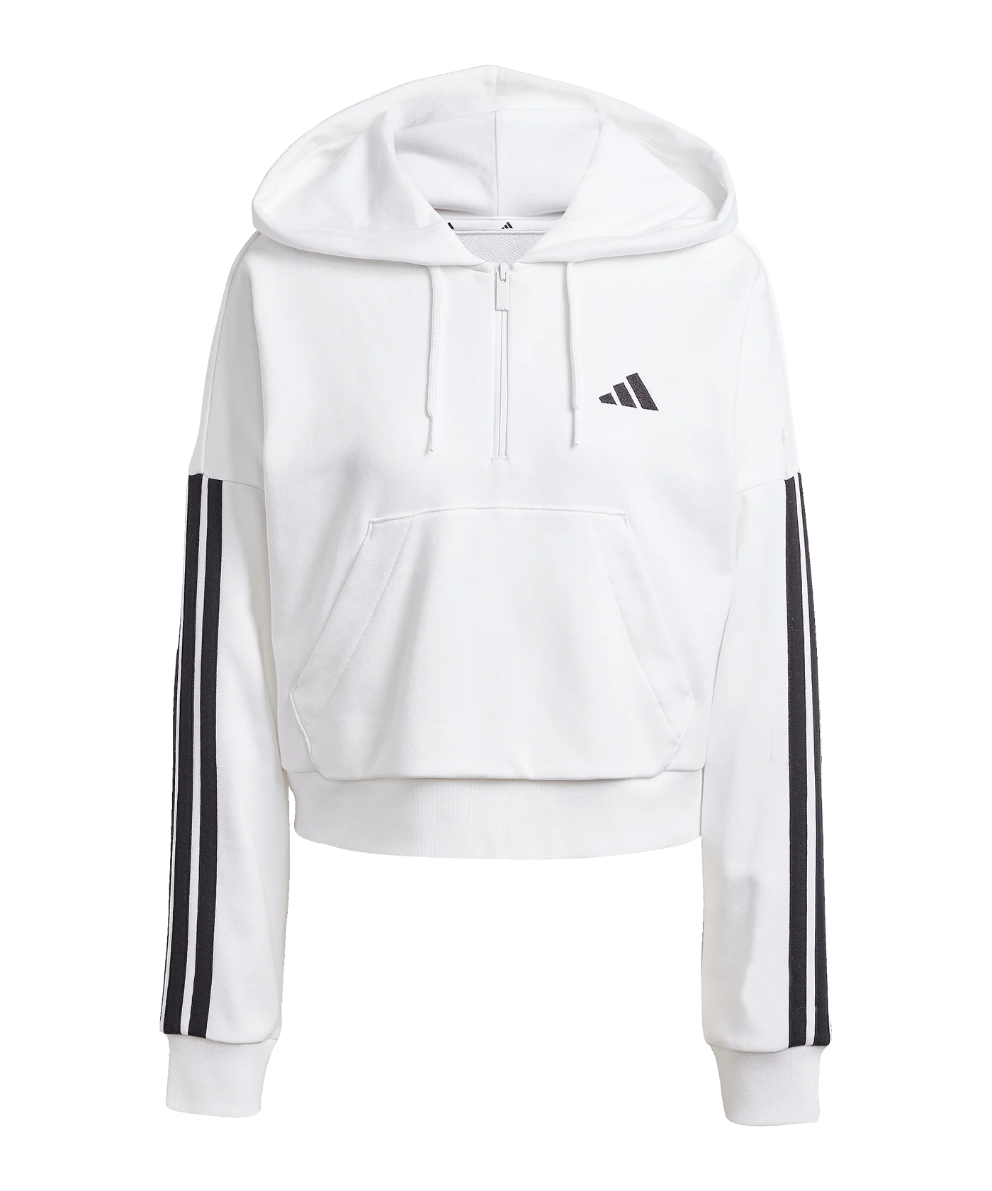 adidas Essentials 3-Streifen French Terry HalfZip Hoddy Weiss/Schwarz