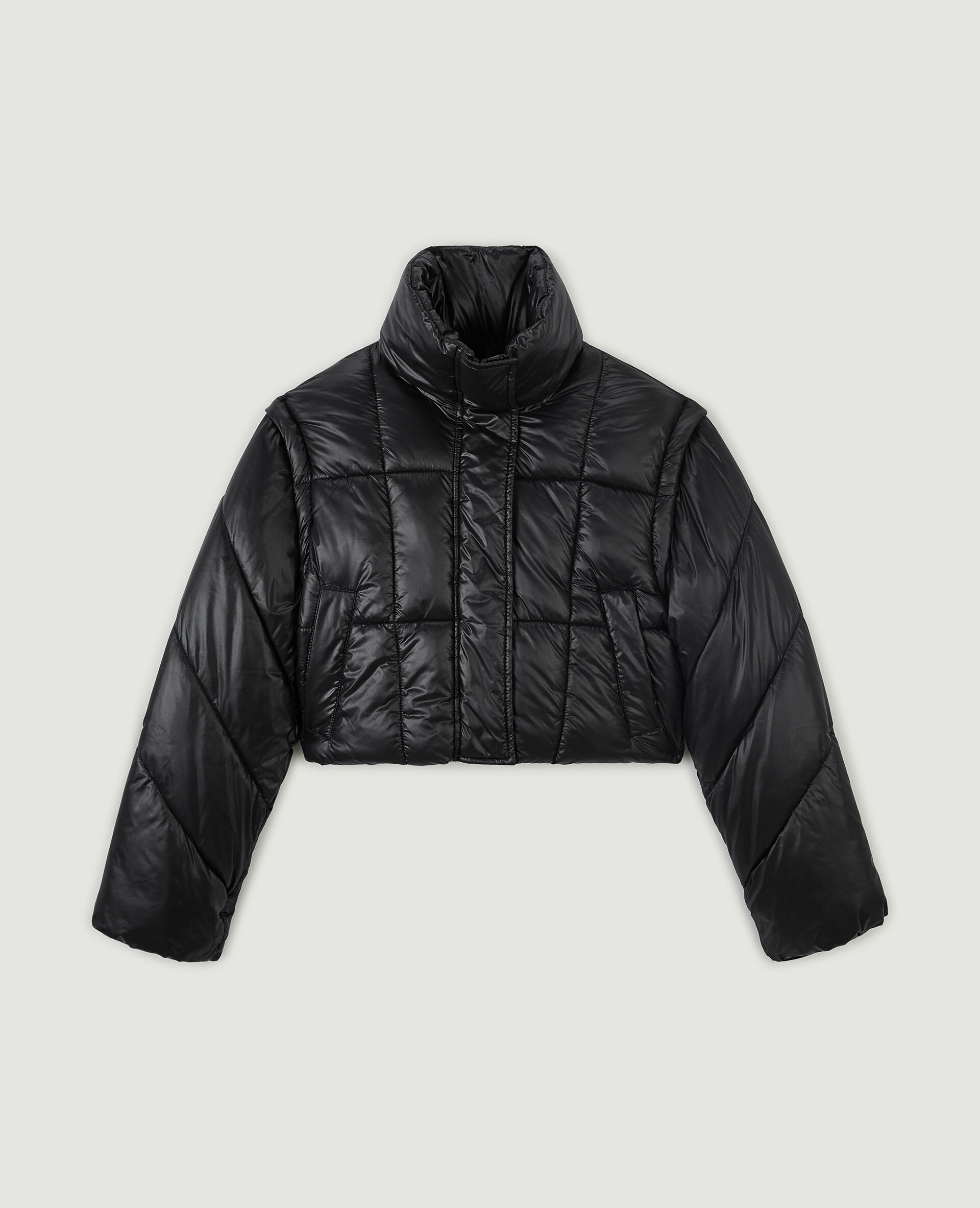 Doudoune courte manches amovibles - Noir