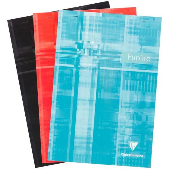 Bloc Pupitre agrafé en-tête A4 80 feuilles détachables ligné + marge Couleur aléatoire - Assortis