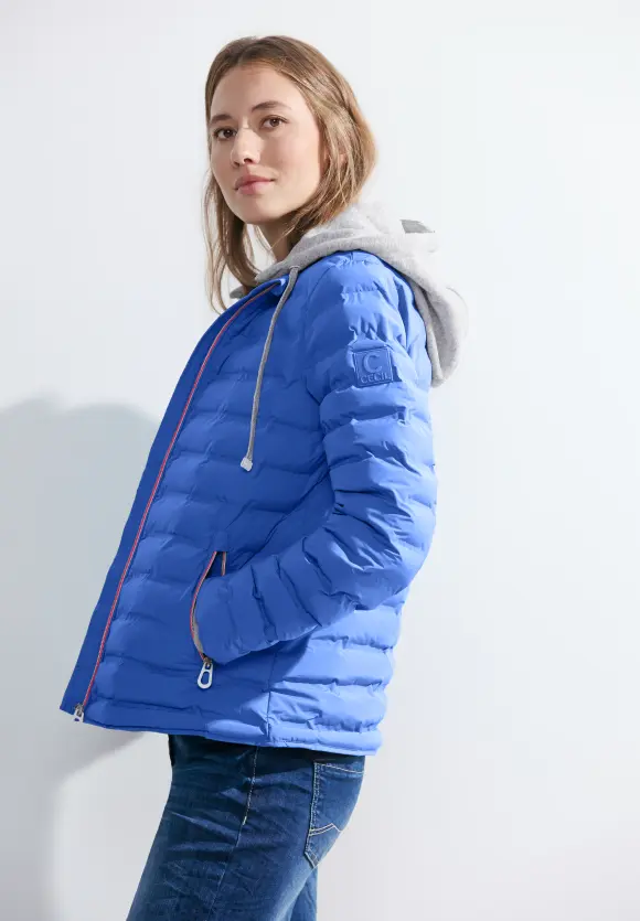 Steppjacke mit Kapuze - water blue