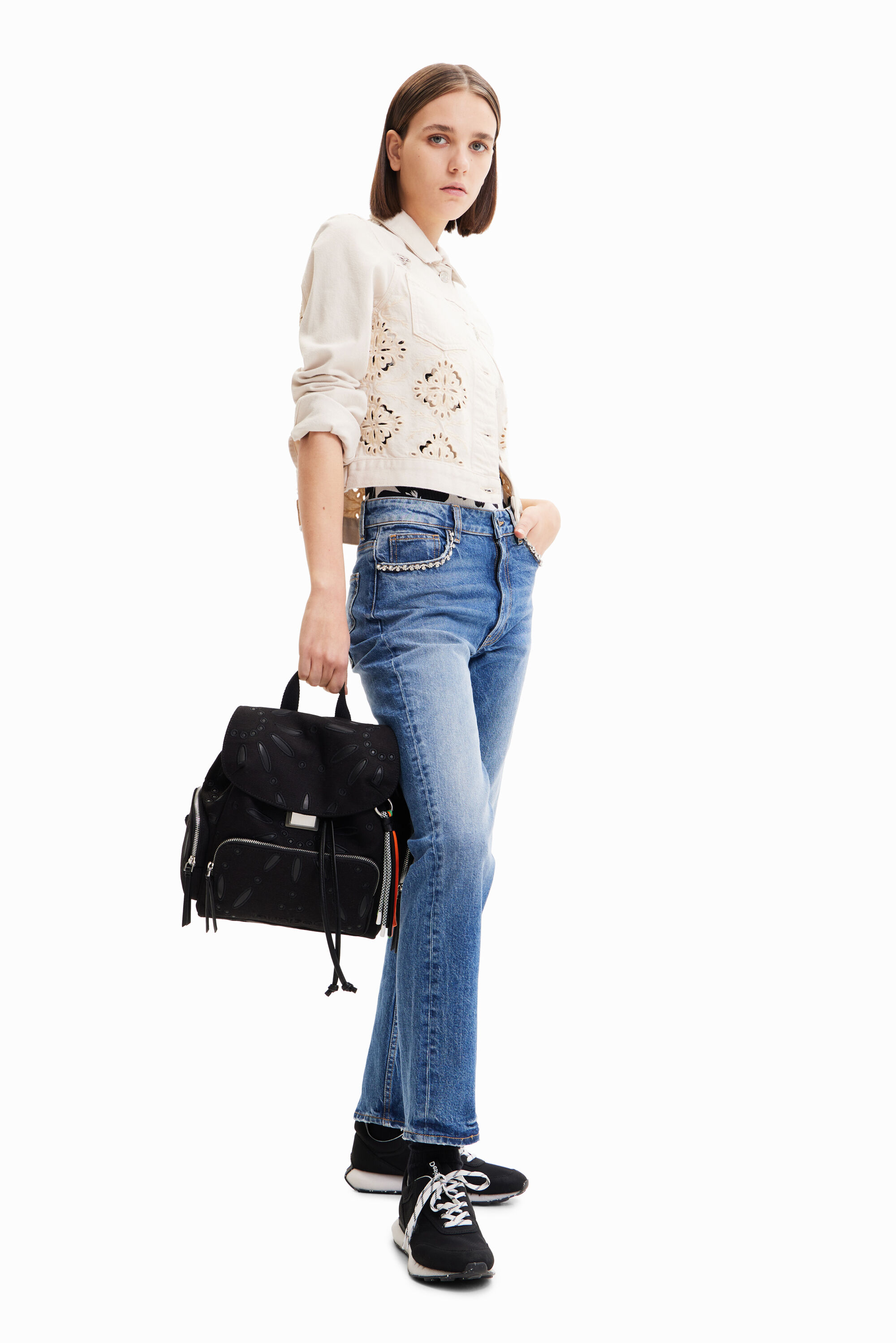 Sac à dos moyen broderie suisse
