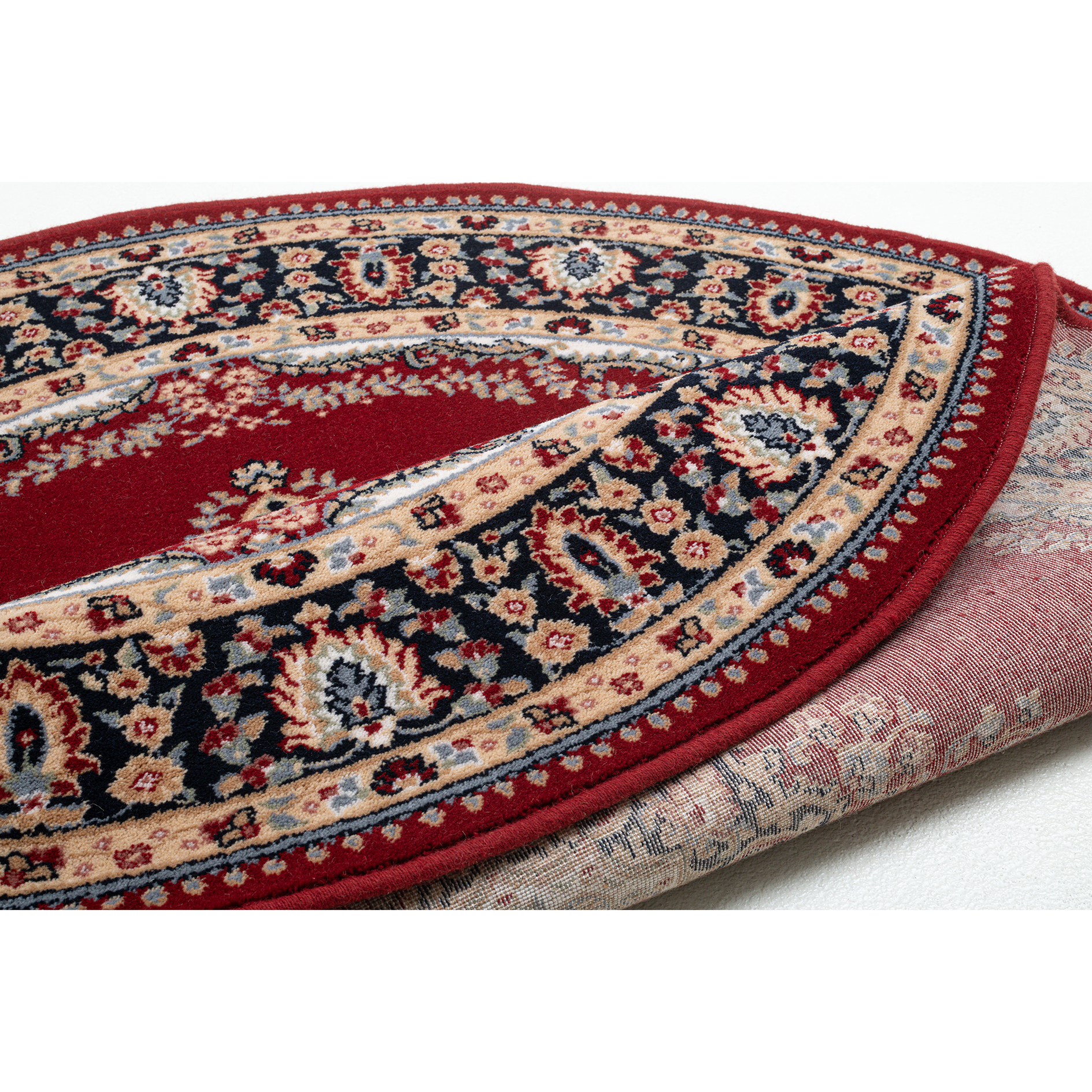 Orient-Teppich DOLNA - rot - Schurwolle - Ø 133 cm