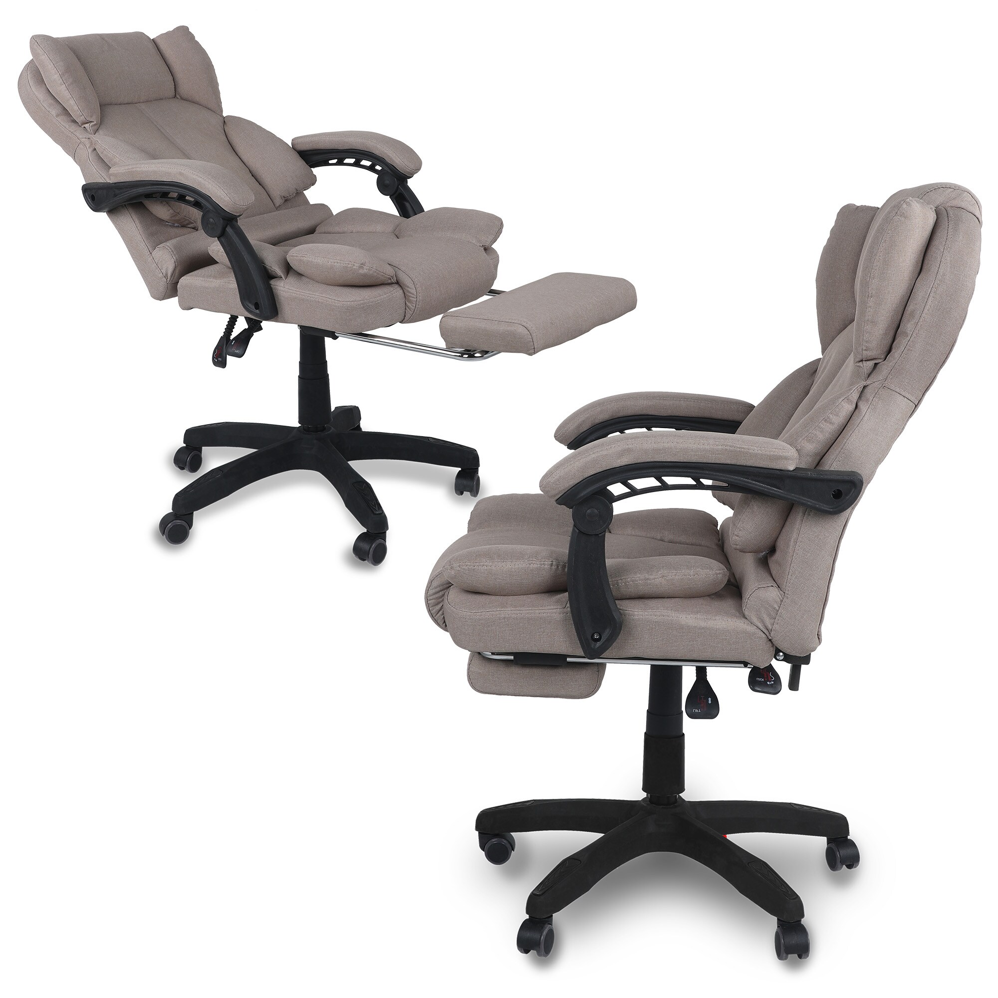 Schreibtischstuhl Bürostuhl Stoff Gamingstuhl Racing Chair Chefsessel mit Fußstütze