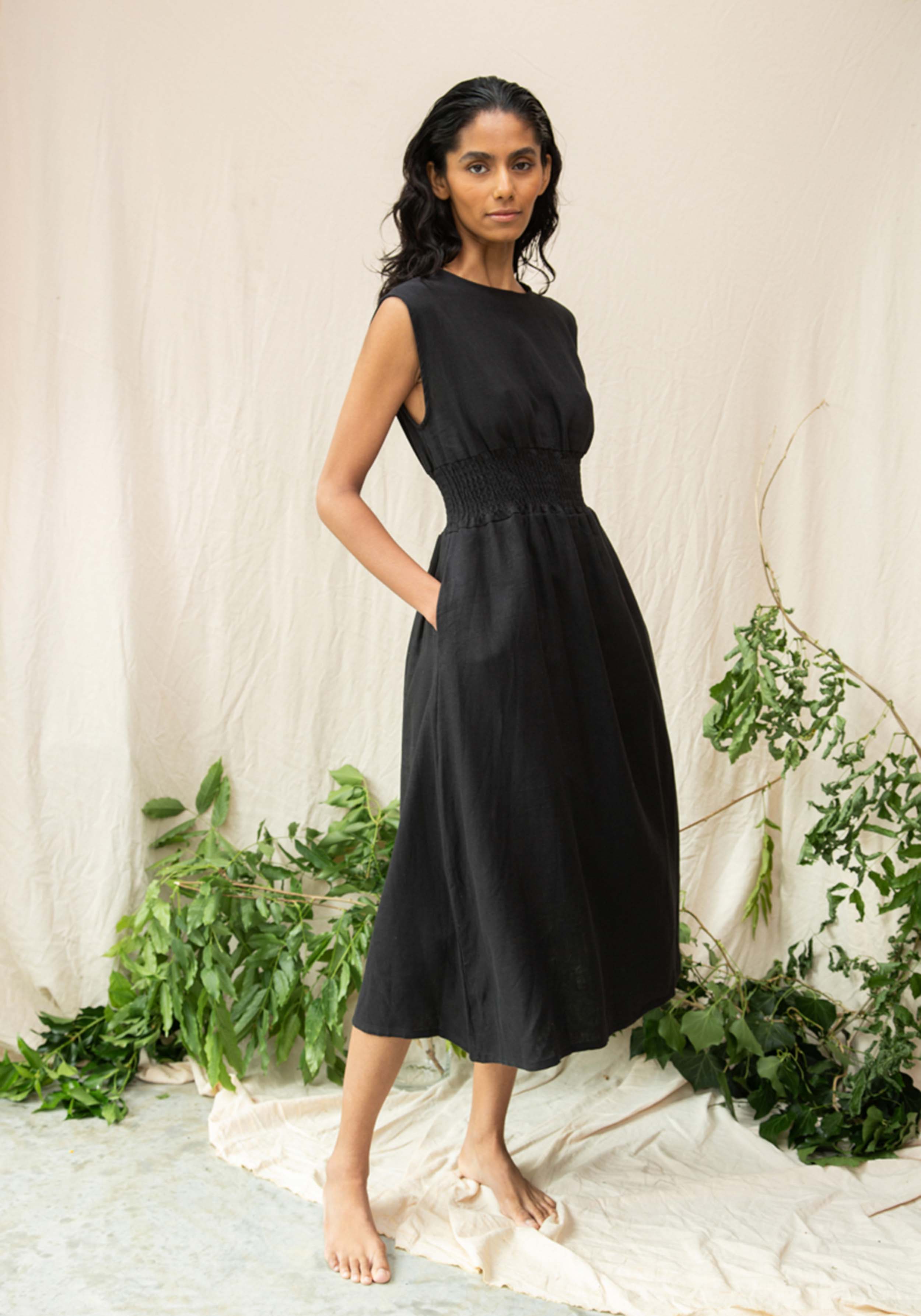 Beaumont Organic Leinen-Kleid Ottillie May Black