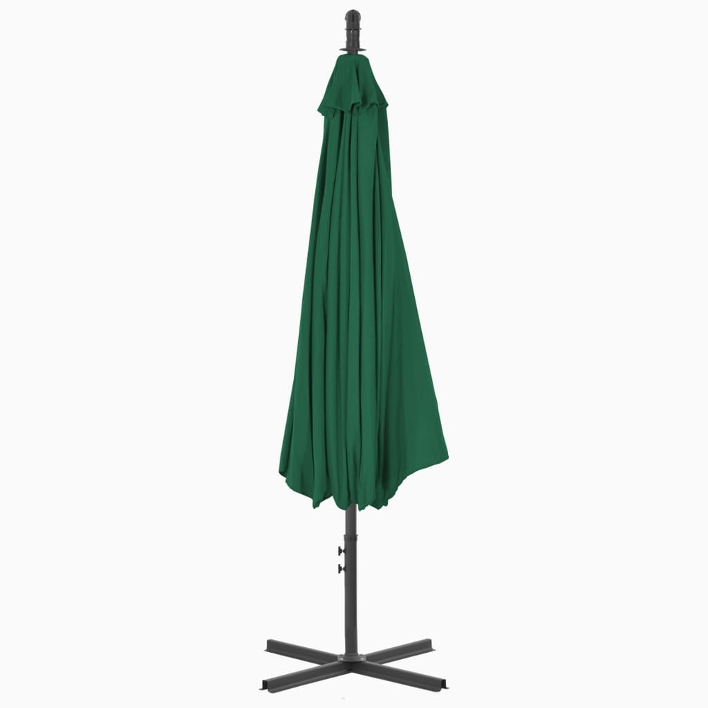 Parasol meuble de jardin en porte-à-faux avec mât en acier 300 cm vert