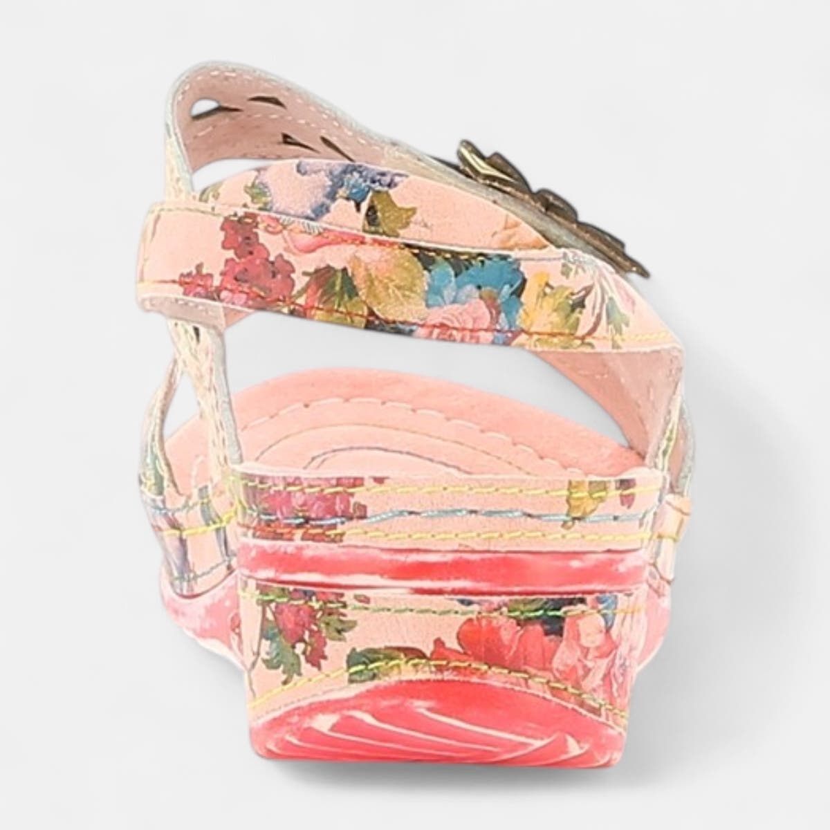 Sandales à talon compensé Femme rose