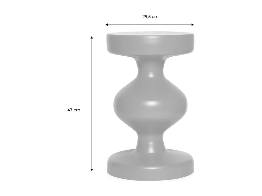 Table d'appoint. bout de canapé. table de chevet en métal. noir. Hawa Ø29.5 x H 47cm