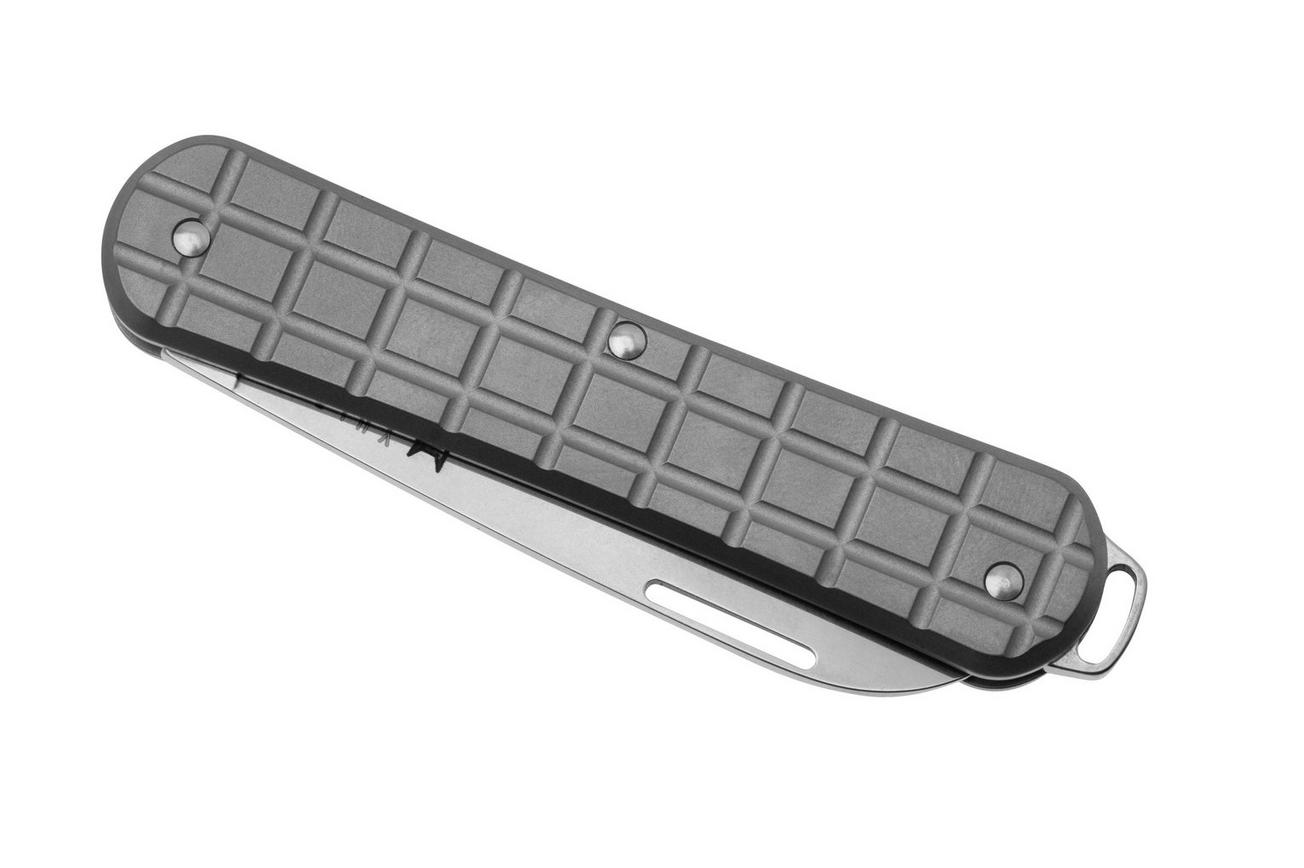 Fox Vulpis FX-VPGP130-TI Polished M390, Grenade Pattern Grey Titanium, zakmes