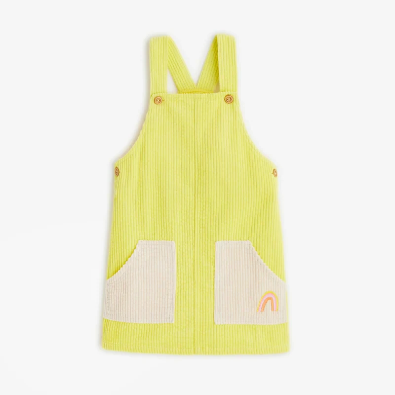 Robe bébé fille jaune en velours puebla Catimini Jaune