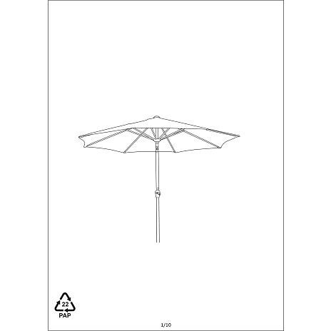 West palm parasol ø3m, sort1