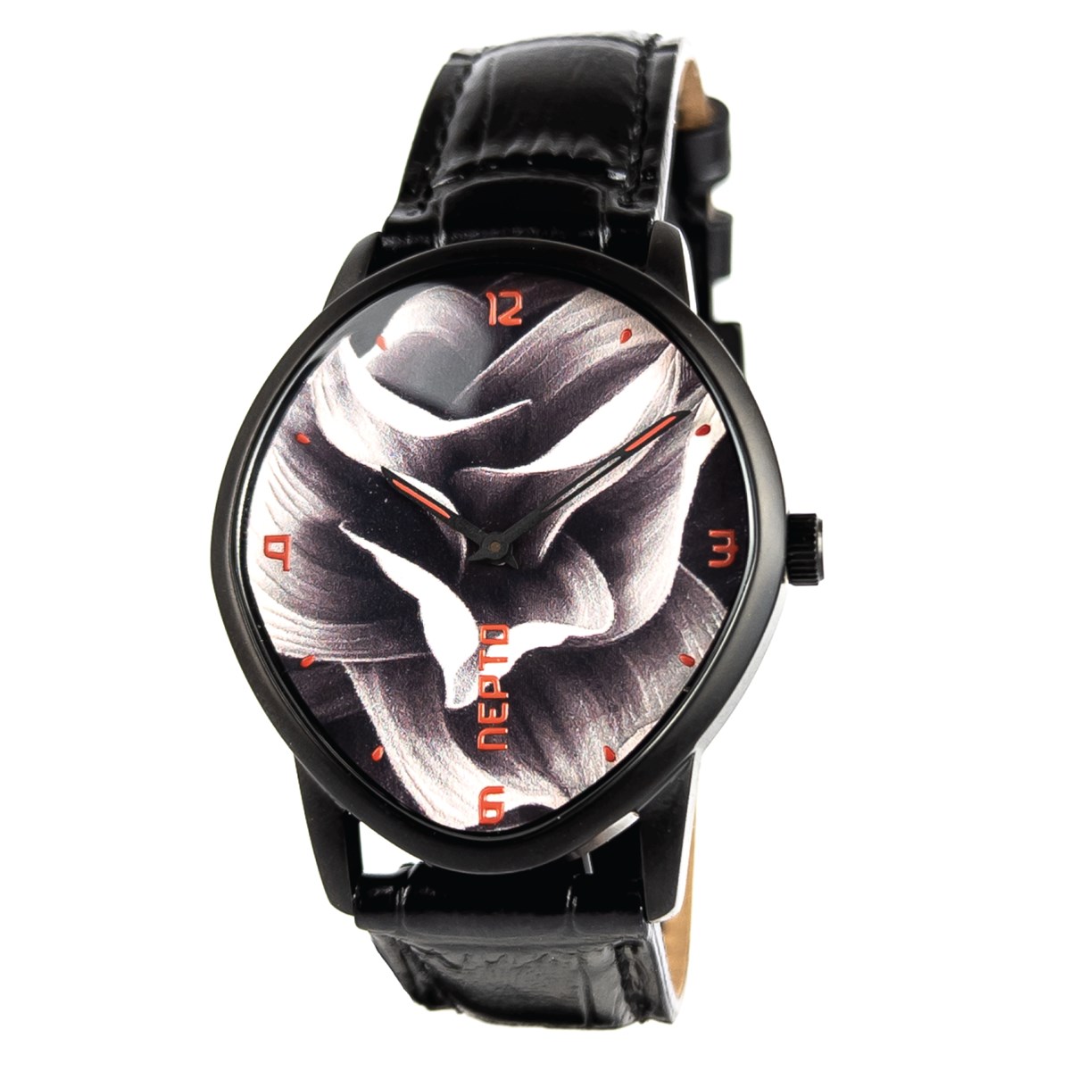 Black Flower - Cuir Croco Noir