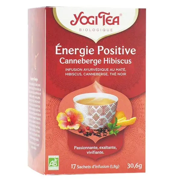 Chá Yogi Energia Positiva Cranberry Hibisco 17 sachês