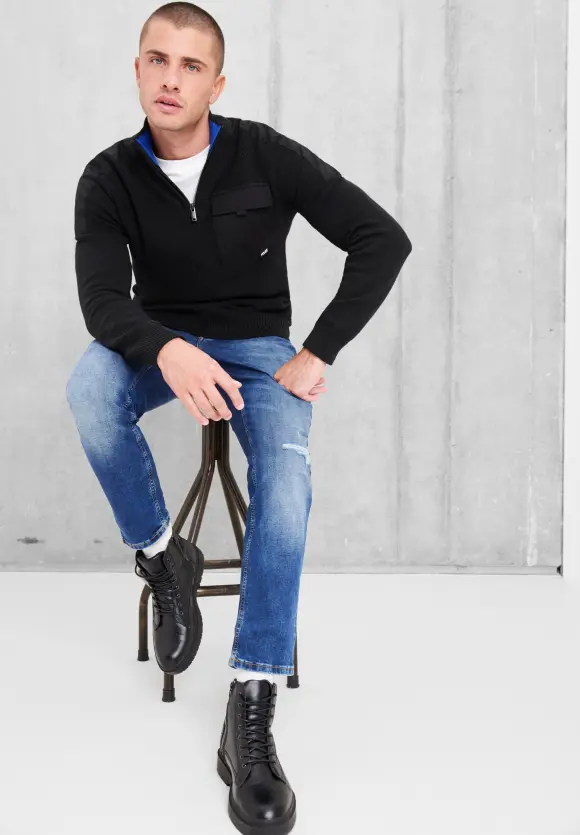 Stricktroyer im Materialmix - Black