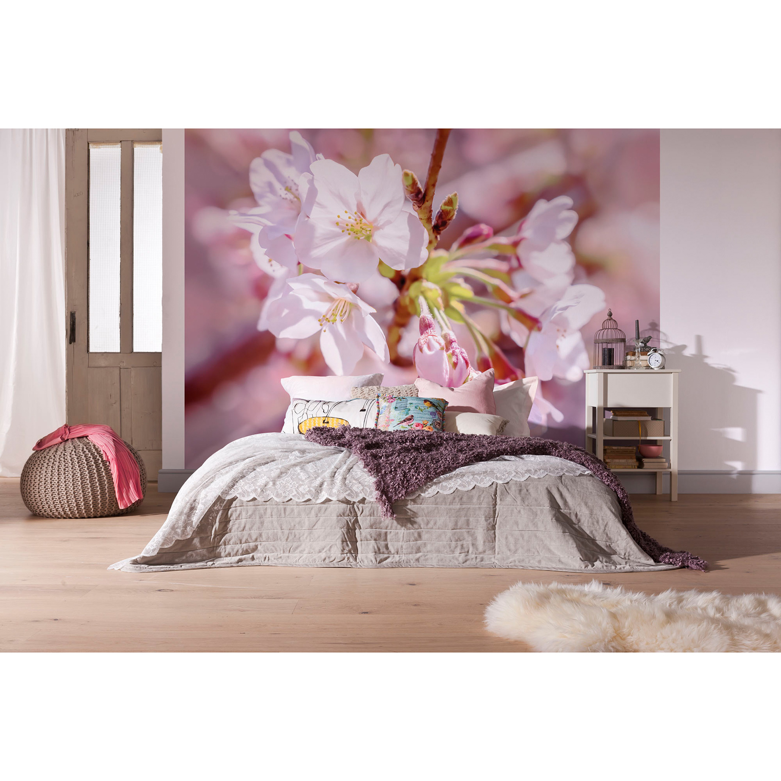 Vlies-Fototapete PINK BLOSSOM - 248x184 cm