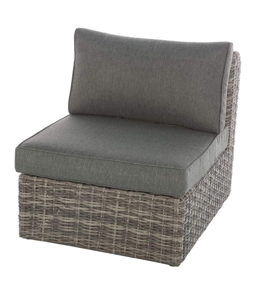 Fauteuil chauffeuse de jardin en résine tressée Moorea - Gris ombre