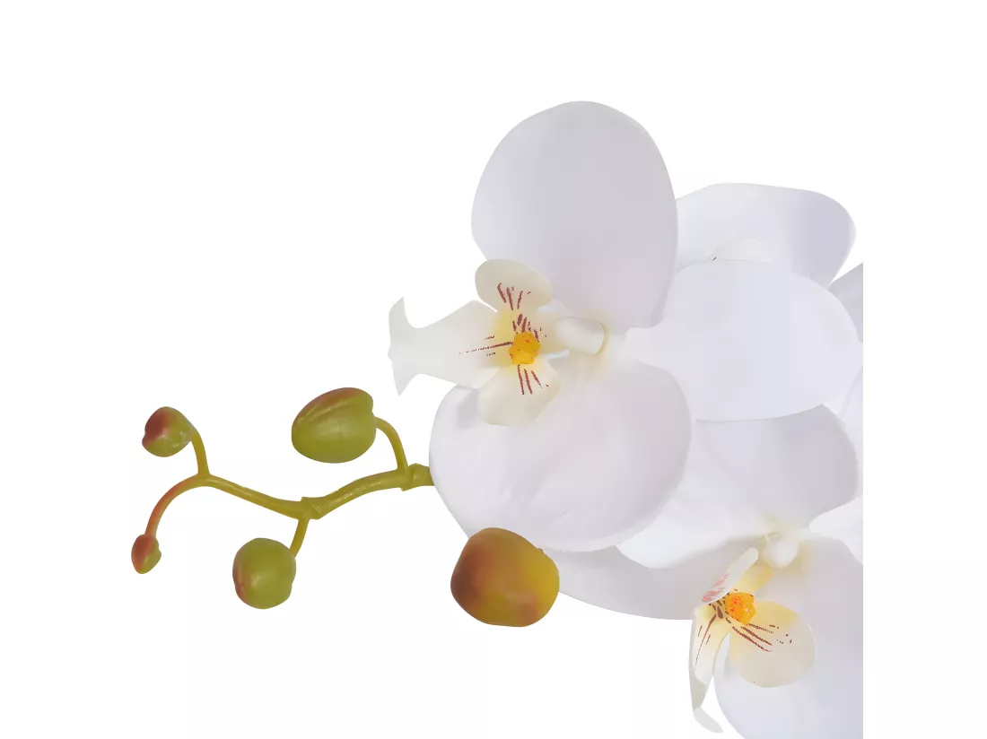 Plante artificielle avec pot blanche 15.7 x 17.5 x 14.5 cm DEC021906
