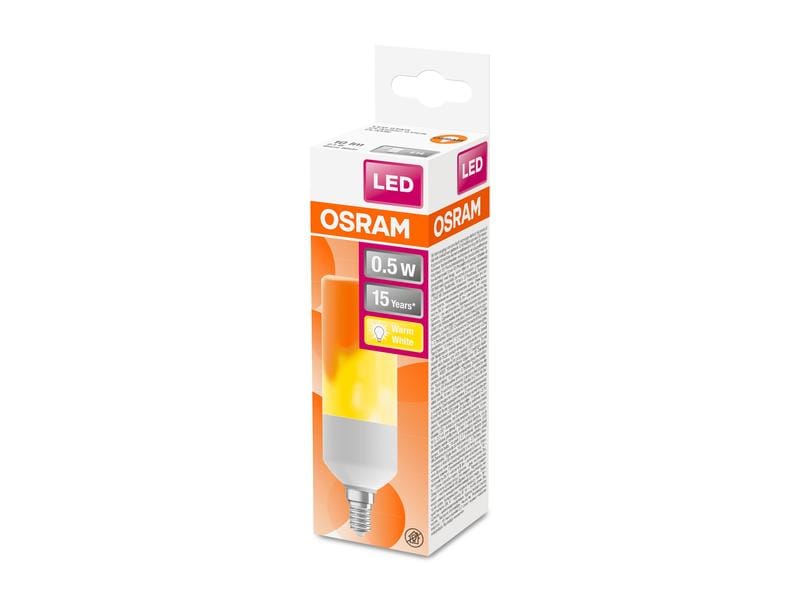 OSRAM Lampe Flame, 0.5W, E14 Warmweiss LED-Lampe, klassische Stabfrom