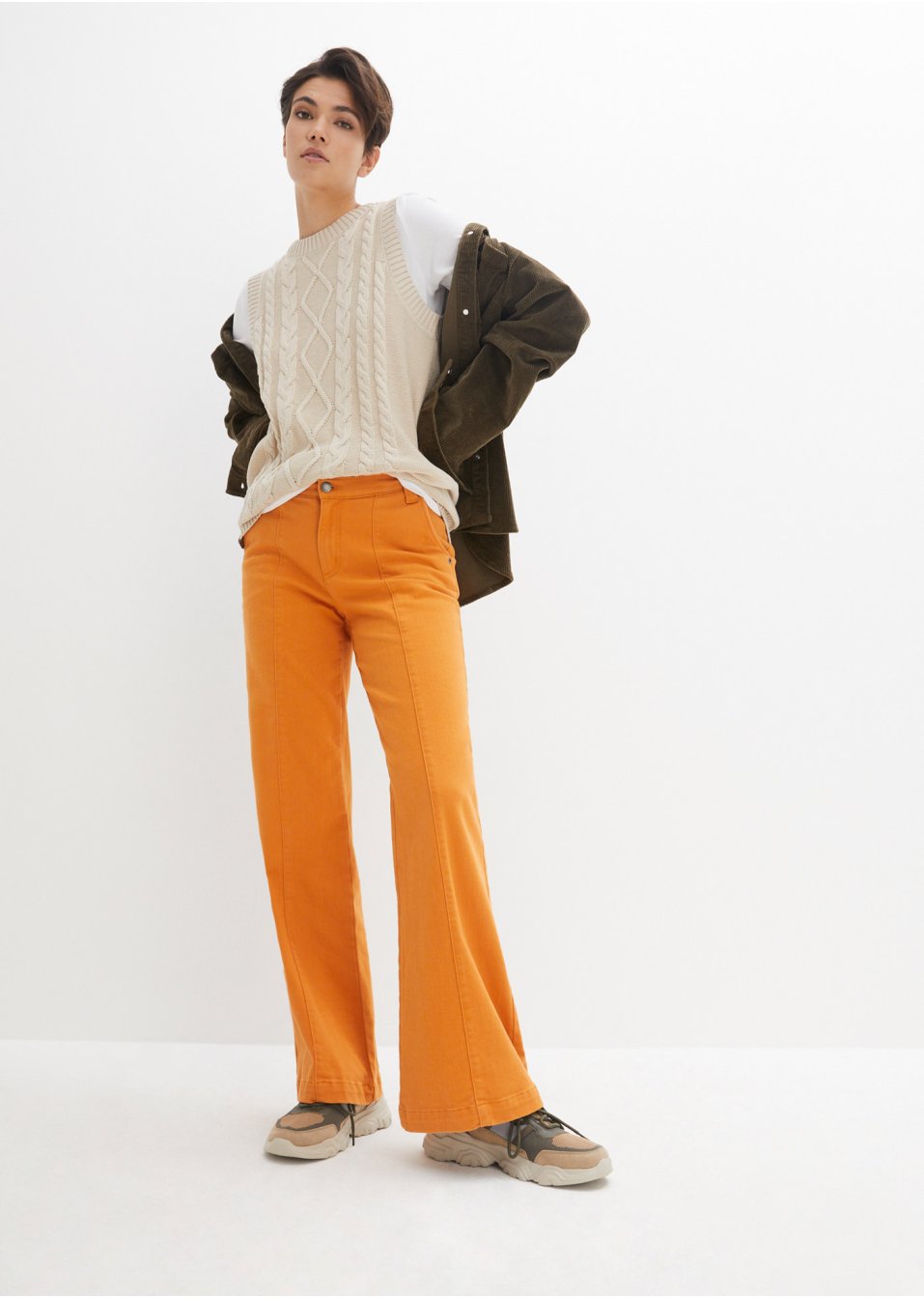 Pull sans manches en maille avec torsades