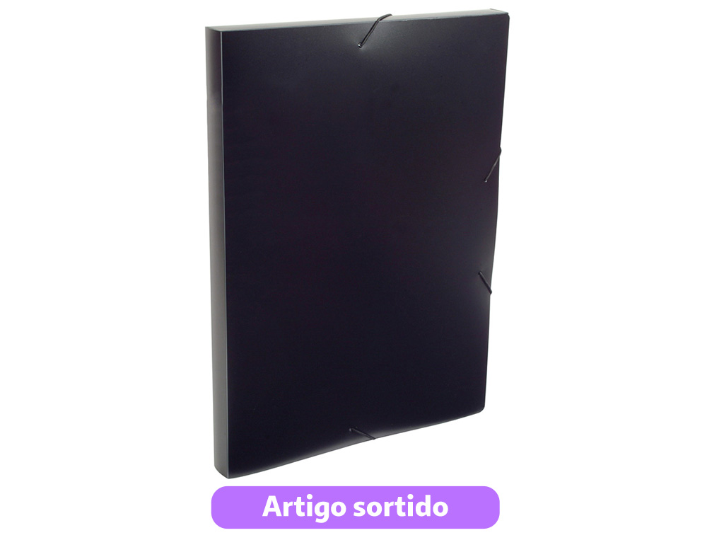 CAPA COM ELÁSTICOS A4 E ABAS VIQUEL OPACA LOMBADA 3CM CORES SORTIDAS