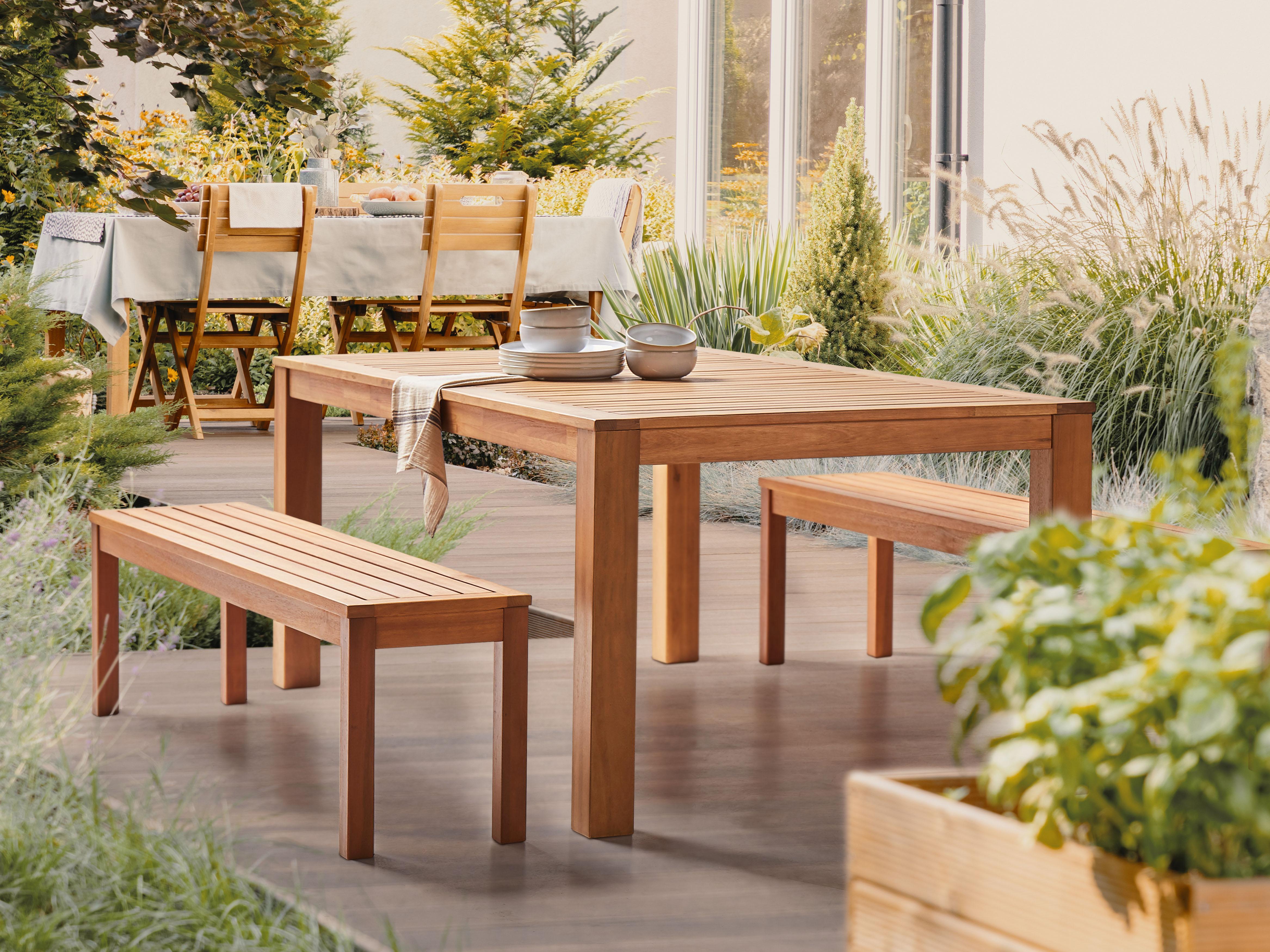 Tuinset met banken 6-zits MONSANO Eucalyptushout Bruin