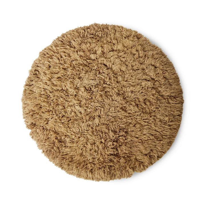 HKliving - Fluffy Teppich, Ø 200 cm, caramel