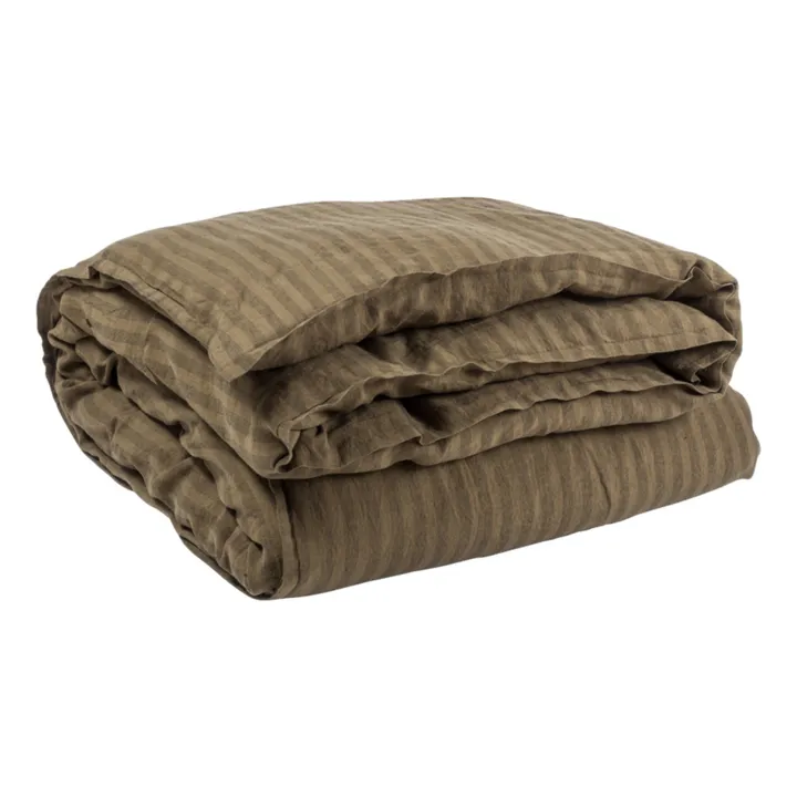Le Monde Sauvage Housse de couette Sandhills en lin | Marron