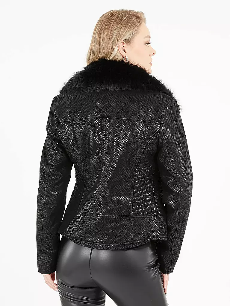 GUESS Lederjacke NEW OLIVIA schwarz