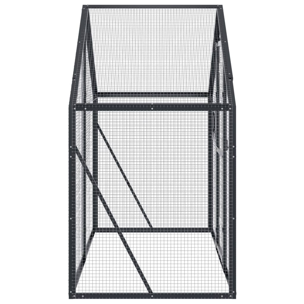 viveiro de alumínio vidaXL cinza antracite 1,79x10x1,85 m