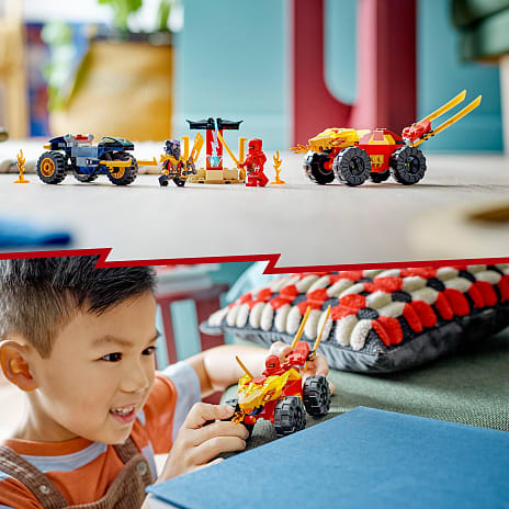 LEGO® NINJAGO® Kai og Ras' bil- og motorcykelkamp 71789