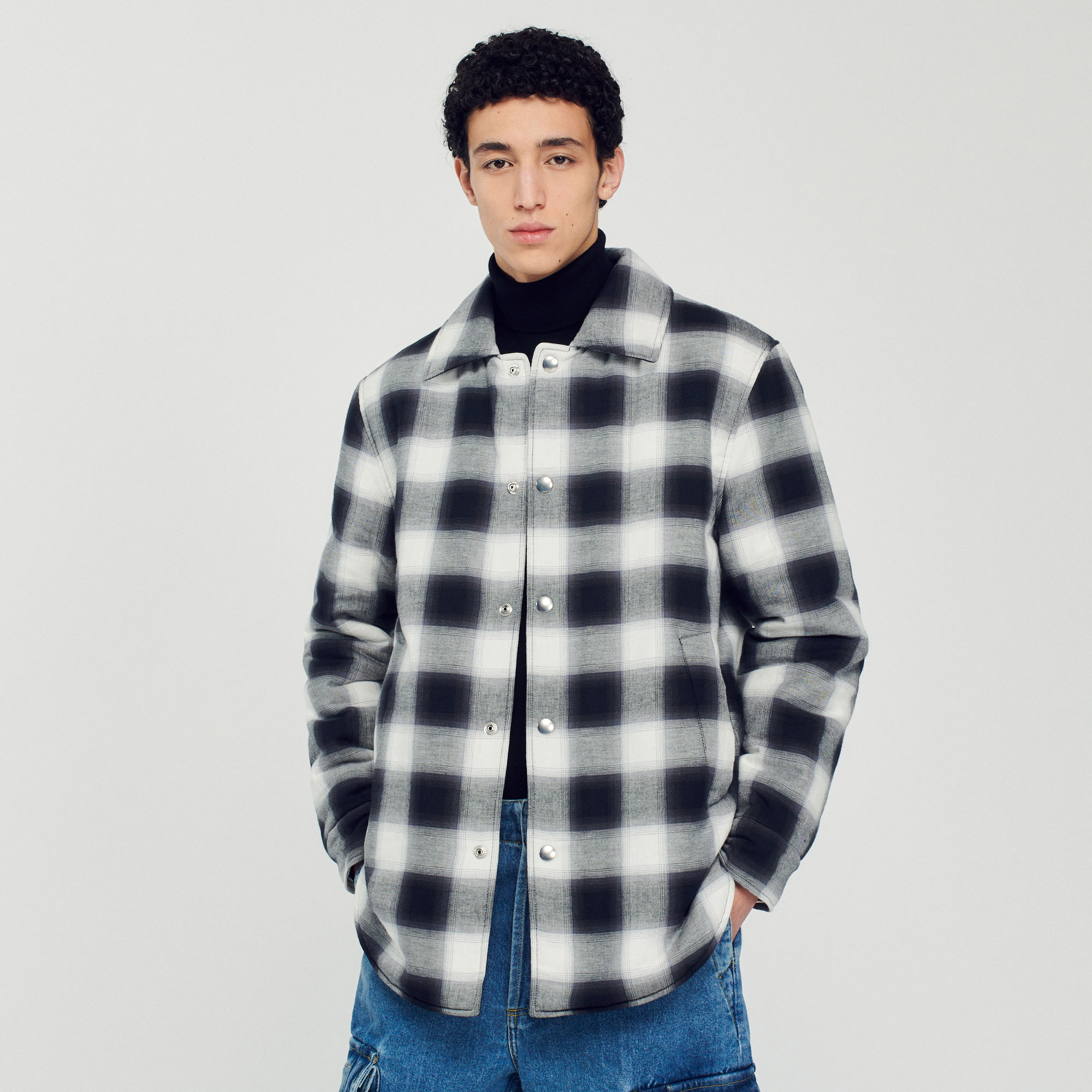 Blouson matelasse á carreaux