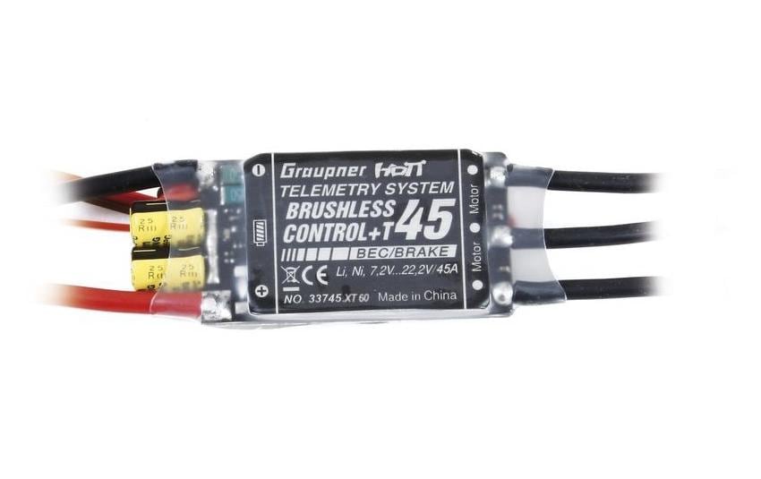 Brushless Regler BL Control+ T45 45A, 2-6S, BECBrushless ESC mit Telemetrie für Flugmodelle