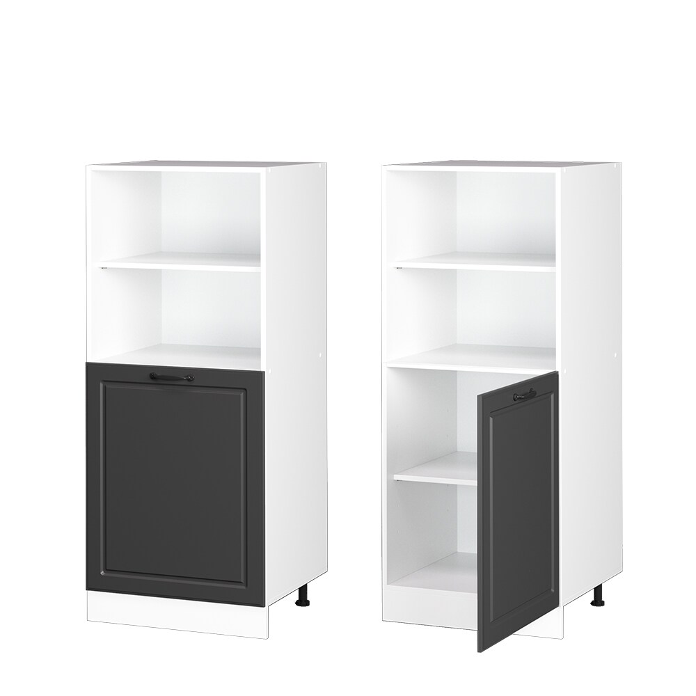 Vicco Backofenumbauschrank Küchenschrank Küchenzeile R-Line Landhaus 60 cm Weiß Anthrazit kleine Tür