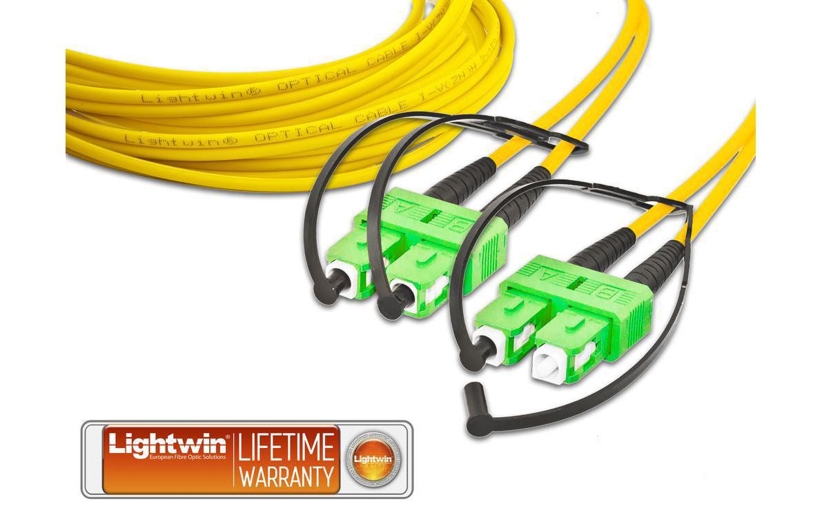 LWL-Patchkabel Singlemode SC/APC – SC/APC, OS2, Duplex, 5 mSinglemode SC/APC-SC/APC Duplex OS2 5 m