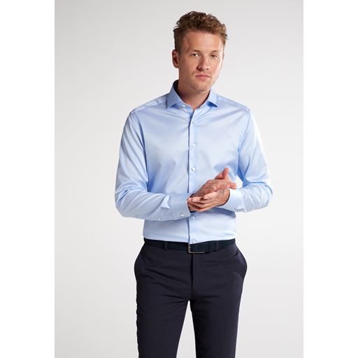 Eterna Luxury Slim Fit Skjorte, Blå, 42