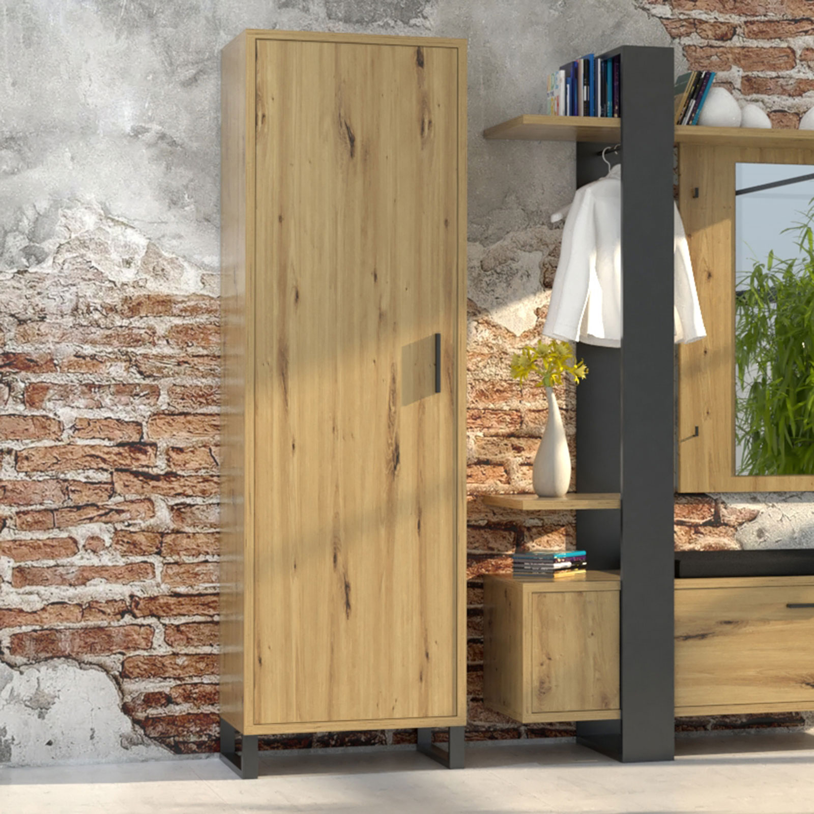 Garderobenschrank - Artisan Eiche - 198 cm